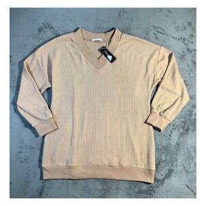 Fantaslook Women's V-Neck Camel Sweater 2XL‎ NWT